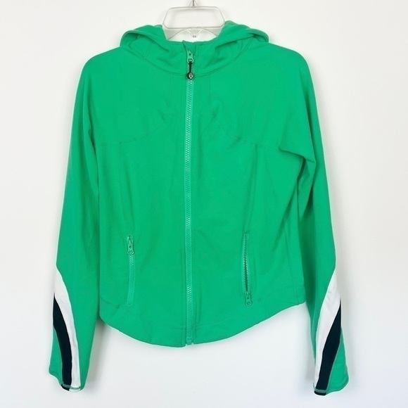 Lululemon | Half  Moon Full Zip Up Hooded Jacket with Ponytail Opening Size 10 - Picture 1 of 6